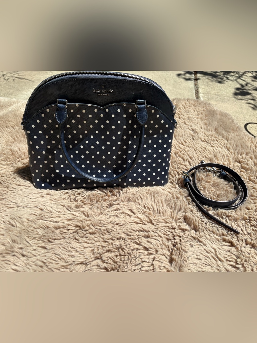 Kate Spade Medium Dome Satchel Crossbody Polka Dot